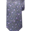 Pronto Uomo Narrow Tie, Plum & Blue Floral -&Collar Shop MW40 8U7H 32 PRONTO UOMO PLATINUM PLUM BLU FLORAL MAIN