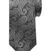 Pronto Uomo Narrow Tie, Black & Charcoal Paisley -&Collar Shop MW40 8UJ0 02 PRONTO UOMO PLATINUM BLK CHAR PSLY MAIN