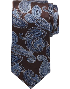 Joseph Abboud Narrow Tie, Brown & Blue Paisley