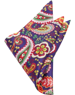 Joseph Abboud Pocket Square, Blue Paisley