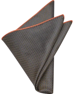 Joseph Abboud Pocket Square, Taupe Check