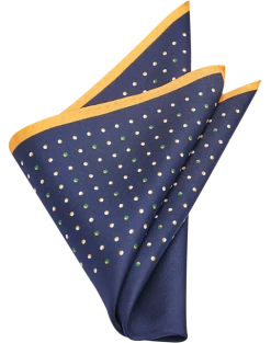 Joseph Abboud Pocket Square, Blue & Orange Dot
