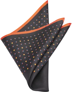 Joseph Abboud Pocket Square, Navy & Red Dot