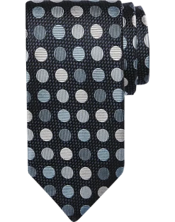 Joseph Abboud Narrow Tie, Black & Gray Dots