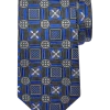 Joseph Abboud Narrow Silk Tie, Blue And Black Square And Floral Print -&Collar Shop MW40 8VE7 02 JOSEPH ABBOUD BLACK MAIN