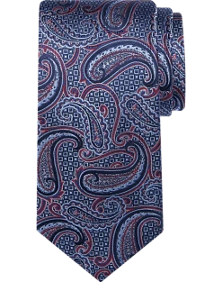 Joseph Abboud Narrow Tie, Navy Paisley