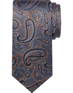 Joseph Abboud Narrow Tie, Brown Paisley