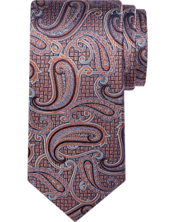 Joseph Abboud Narrow Tie, Orange Paisley