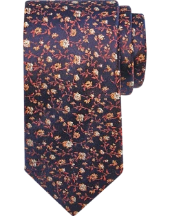Joseph Abboud Narrow Tie, Rust Floral
