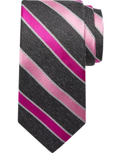 Joseph Abboud Narrow Tie, Pink & Black Stripe