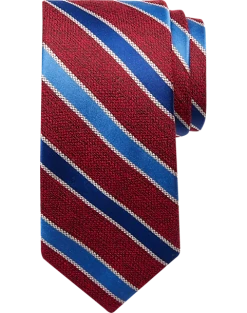 Joseph Abboud Narrow Tie, Red & Blue Stripe