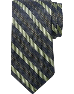 Joseph Abboud Narrow Tie, Olive Stripe