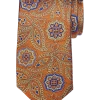 Joseph Abboud Narrow Silk Tie, Rust Paisley Medallion