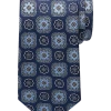 Joseph Abboud Narrow Tie, Navy & Blue Medallion 1 Joseph Abboud Narrow Tie, Navy & Blue Medallion -&Collar Shop MW40 8VEK 01 JOSEPH ABBOUD NAVY MAIN