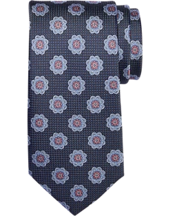Joseph Abboud Narrow Silk Tie, Charcoal Medallion