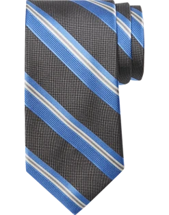Pronto Uomo Narrow Tie, Charcoal Stripe