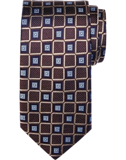 Pronto Uomo Narrow Tie, Brown Check