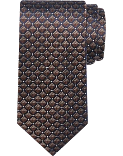 Pronto Uomo Narrow Tie, Brown Check
