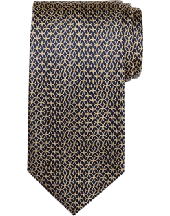 Pronto Uomo Narrow Tie, Gold Geometric