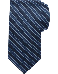 Egara Skinny Tie, Navy Stripe