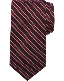 Egara Skinny Tie, Burgundy Stripe