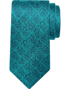Egara Skinny Tie, Teal Subtle Diamond Check