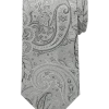 Pronto Uomo Narrow Tie, Silver Paisley -&Collar Shop MW40 8W2Z 20 PRONTO UOMO SILVER MAIN