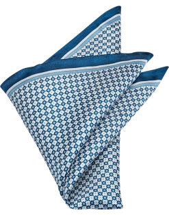 Pronto Uomo Pocket Square, Navy Check