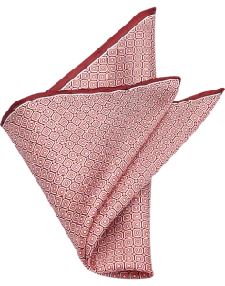 Pronto Uomo Pocket Square, Burgundy Square Dot