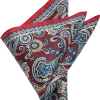 Pronto Uomo Pocket Square, Red Paisley -&Collar Shop MW40 8W88 15 PRONTO UOMO RED MAIN