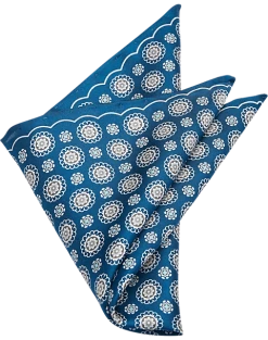 Pronto Uomo Pocket Square, Navy Medallion