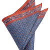 Joseph Abboud Linen Pocket Square, Rust & Blue -&Collar Shop MW40 8W8D 15 JOSEPH ABBOUD RUST MAIN