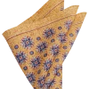 Joseph Abboud Linen Pocket Square, Gold & Blue Medallion -&Collar Shop MW40 8W8E 38 JOSEPH ABBOUD GOLD MAIN