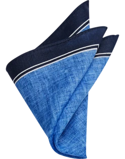 Joseph Abboud Linen Pocket Square, Navy & Blue