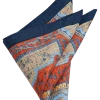Joseph Abboud Linen Pocket Square, Navy & Rust Fresco -&Collar Shop MW40 8W8H 04 JOSEPH ABBOUD NVY RUST MAIN