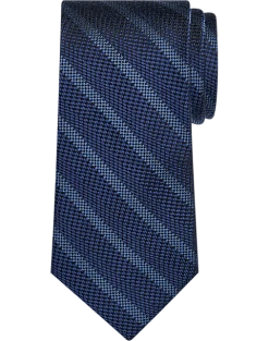 Pronto Uomo Narrow Tie, Navy Stripe