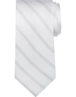 Pronto Uomo Narrow Tie, White Stripe