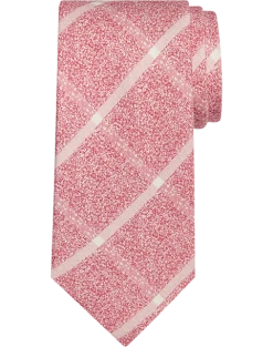Joseph Abboud Narrow Tie, Berry Windowpane