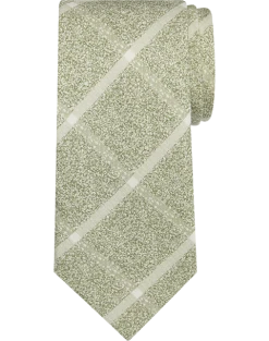 Joseph Abboud Narrow Tie, Olive Windowpane