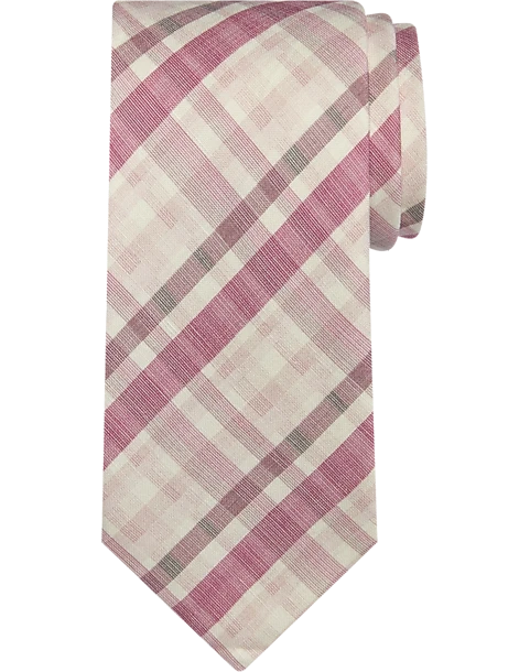 Pronto Uomo Narrow Tie, Berry Plaid 3 Pronto Uomo Narrow Tie, Berry Plaid