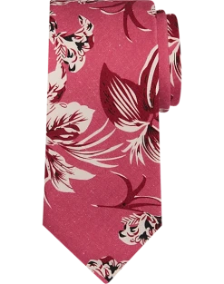 Pronto Uomo Narrow Tie, Berry Tropical Print