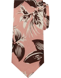 Pronto Uomo Narrow Tie, Rose Tropical Print