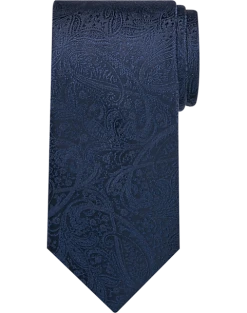Pronto Uomo Narrow Tie, Tonal Navy Paisley