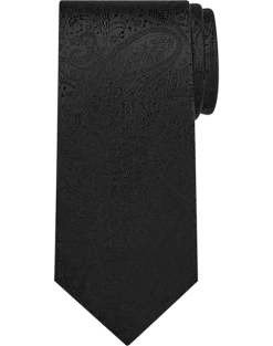 Pronto Uomo Narrow Tie, Tonal Black Paisley