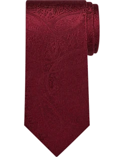 Pronto Uomo Narrow Tie, Tonal Burgundy Paisley