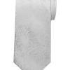 Pronto Uomo Narrow Tie, Tonal White Paisley -&Collar Shop MW40 8WH4 19 PRONTO UOMO WHITE MAIN