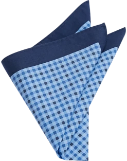 Joseph Abboud Pocket Square, Navy & Blue Check