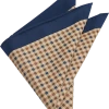 Joseph Abboud Pocket Square, Navy & Taupe Check -&Collar Shop MW40 8WK5 41 JOSEPH ABBOUD TAUPE MAIN