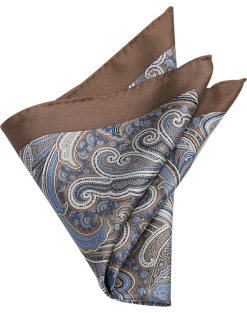 Joseph Abboud Pocket Square, Taupe Paisley