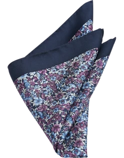 Joseph Abboud Pocket Square, Navy & Purple Floral